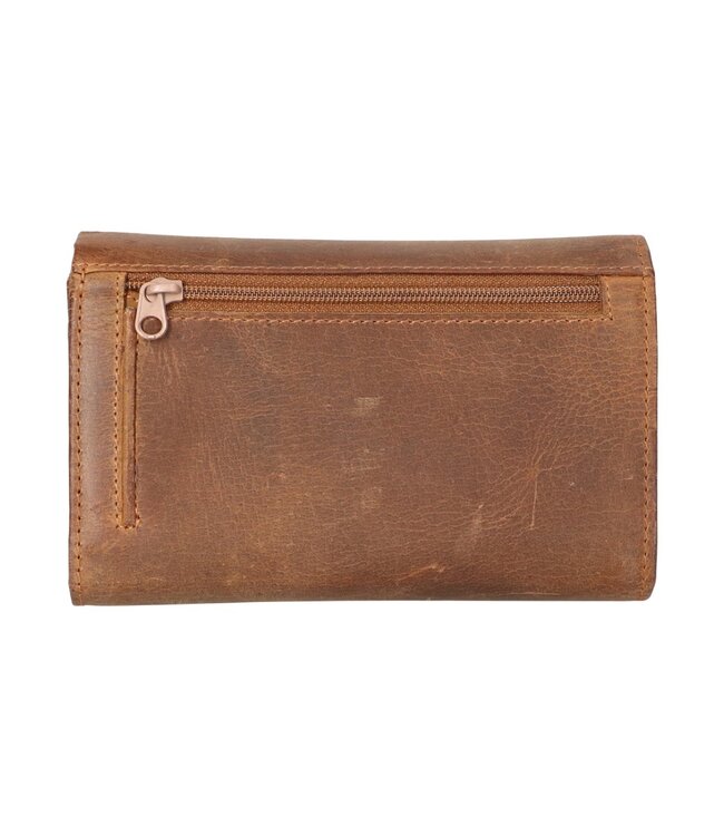 dames portemonnee met overslag buffelleer LeatherDesign