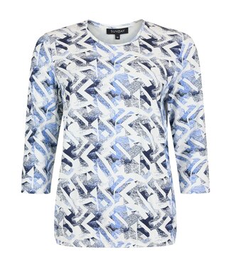 Sunday dames blouson shirt met fantasyprint blauw Sunday