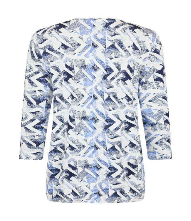 dames blouson shirt met fantasyprint blauw Sunday