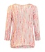 dames blouson shirt blokjes print beige- roze