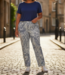 stretch broek recht model "Patti" Delft blauw Sensia