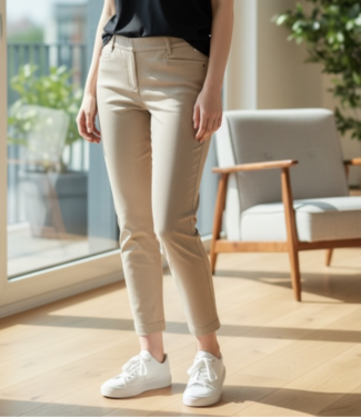 Sensia stretch broek 7/8 met print "Pita" Almond Sensia - enkellengte