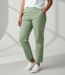 stretch broek recht model "Patti" streep- structuur groen