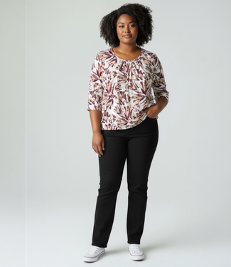 BLAUW dames blouson shirt magnolia roza 3/4 mouwlengte