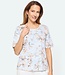 dames t-shirt met grote bloemen print blauw Jensen
