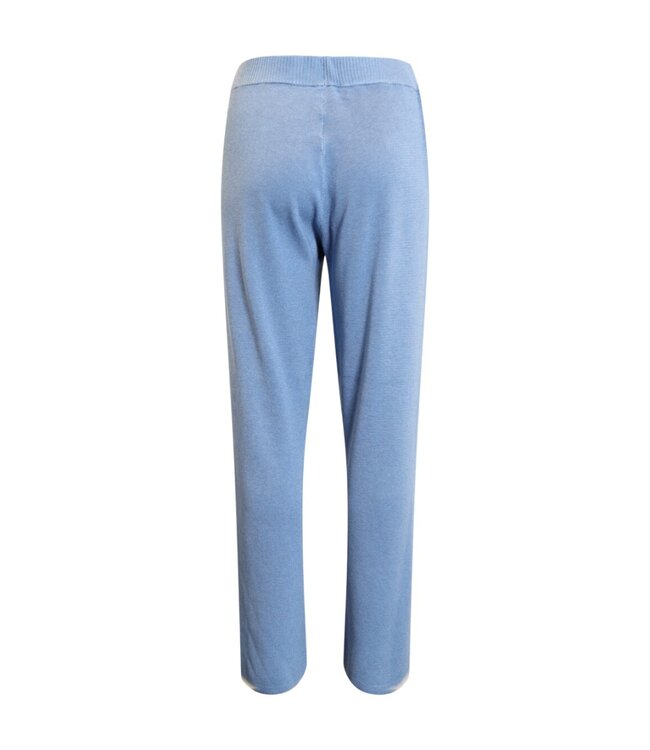 jersey stretch broek met elastische band blauw Jensen