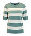 gestreepte dames pullover korte mouw groen Jensen