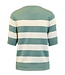 gestreepte dames pullover korte mouw groen Jensen