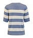 gestreepte dames pullover korte mouw blauw Jensen