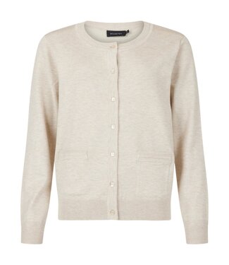 Brandtex. dames vest gebreid met knopen en zakjes beige Brandtex