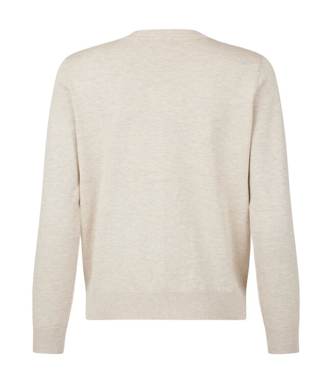 dames vest gebreid met knopen en zakjes beige Brandtex