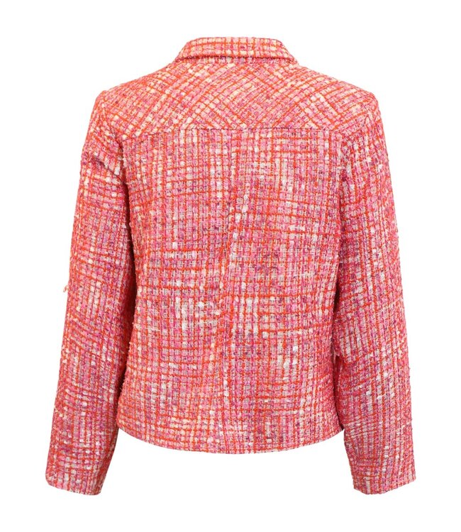 chique dames jasje met drukknopen gemêleerd roze Brandtex