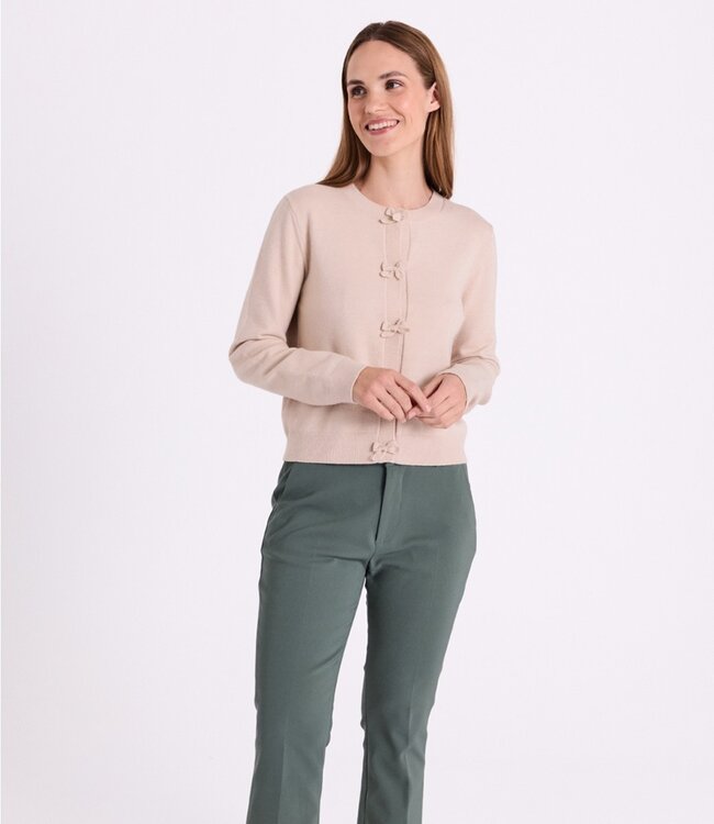 dames vest met strikjes "Tessa" beige FreeQuent