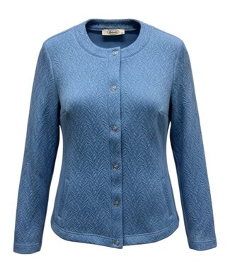 Sensia chique dames jasje met drukknopen "Risana" blauw Sensia