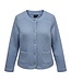 chique dames jasje met knopen en ronde hals blauw Brandtex