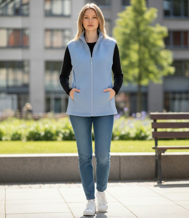 dames gilet met ritssluiting blauw Brandtex