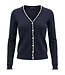 dames vest met ruches en parel knopen marine Brandtex