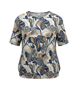 Gabriella K. dames blouson bloemenprint beige- blauw Gabriella K.