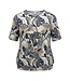 dames blouson bloemenprint beige- blauw Gabriella K.