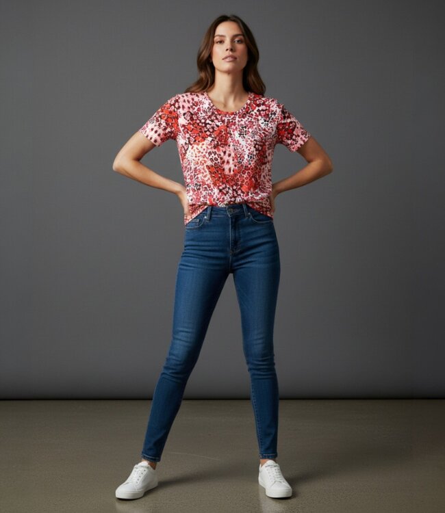 dames blouson stipjes- print rood Marinello