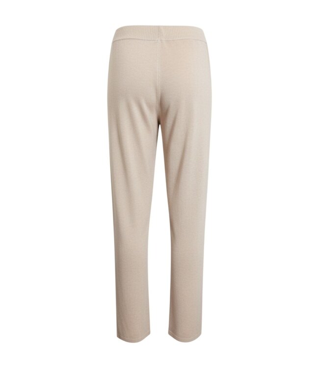 jersey stretch broek met elastische band beige Jensen