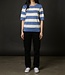 gestreepte dames pullover korte mouw blauw Jensen