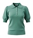 gebreide dames polo pullover met knopen groen Jensen