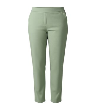 Sensia stretch broek recht model "Patti" streep- structuur groen