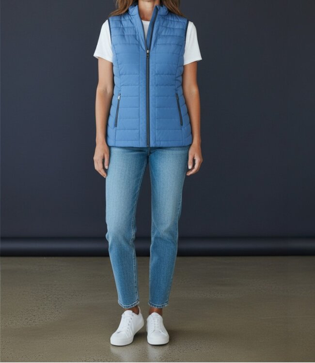 dames bodywarmer met ritssluiting blauw Brandtex