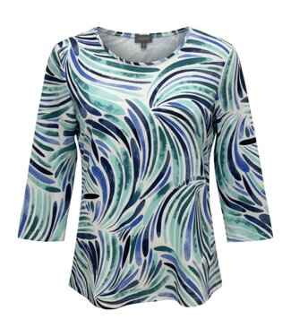 Marinello dames t- shirt swirl print aqua- blauw Marinello (3/4 mouwlengte)