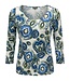 dames t- shirt "Tie-Die" print blauw Marinello (3/4 mouwlengte)