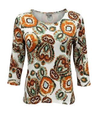 Marinello dames t- shirt "Tie-Die" print oranje Marinello (3/4 mouwlengte)