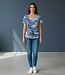 dames t- shirt varen- print blauw Marinello