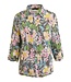 dames blouse met knopen krinkelstof orchidee 3/4 mouw Navigazione 50123-0005