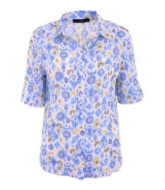 Navigazione dames blouse met knopen krinkelstof 'Ikat" K/M Navigazione