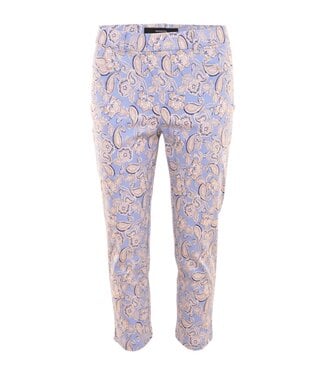 Navigazione stretch broek "Anna" dames paisley print 7/8 blauw Navigazione