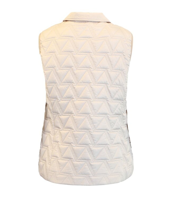 dames bodywarmer doorgestikt met kraag beige Brandtex