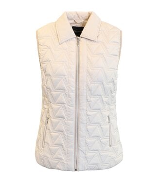 Brandtex. dames bodywarmer doorgestikt met kraag beige Brandtex