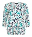 dames blouson shirt bloemen print aqua Sunday