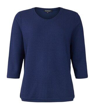 Sunday effen dames blouson met boord structuur marine Sunday