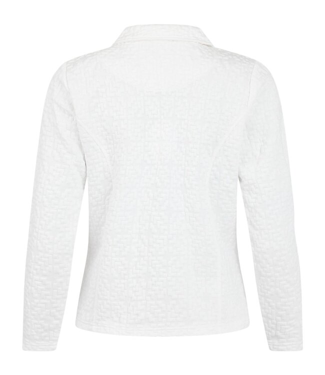 dames vest jasje met rits en structuur wolwit Sunday