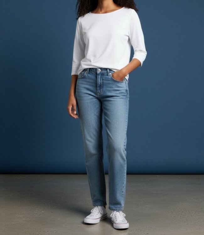 effen dames blouson shirt katoen offwhite Brandtex