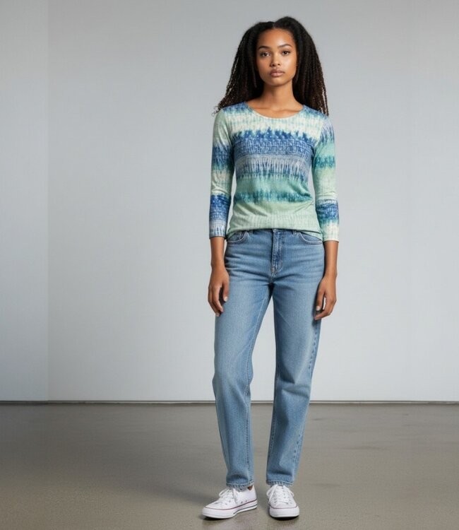 dames blouson shirt "Calypso"  print aqua Signature