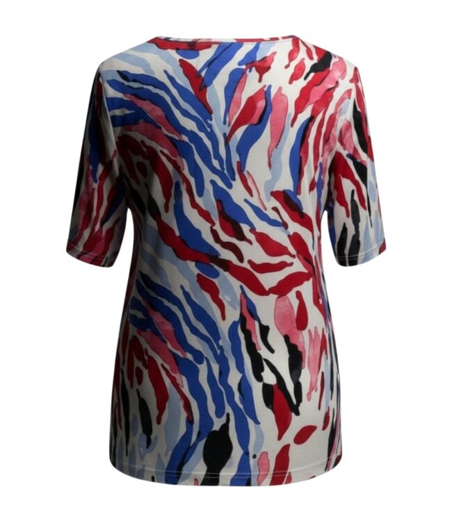 dames t- shirt paint- print blauw- rood Navigazione