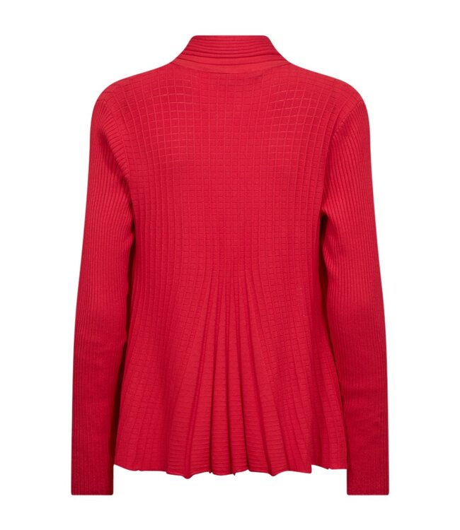 open dames vest plissé "Claudisse" rood FreeQuent