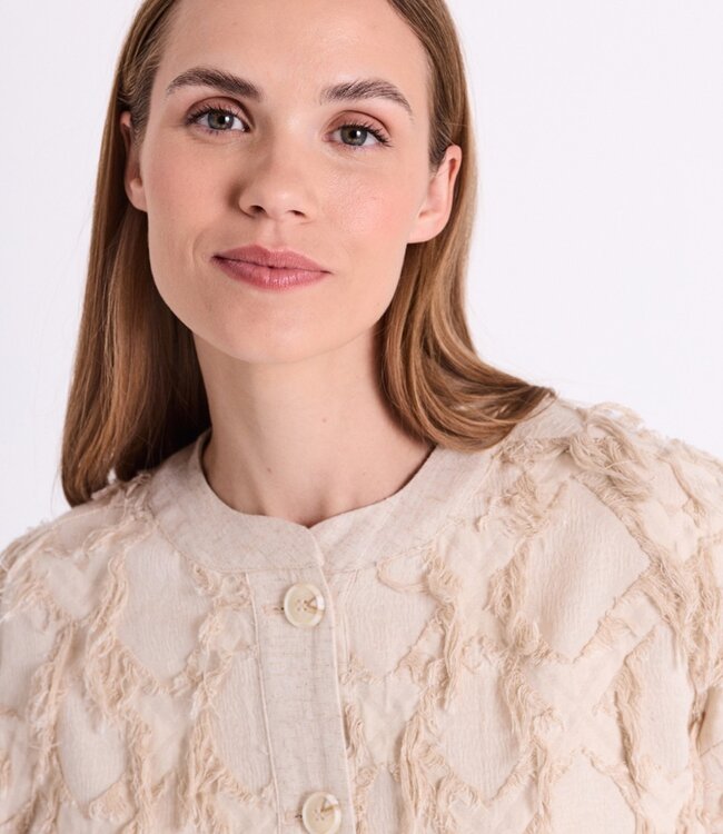 dun dames jasje ausbrenner met franjes "Folly" beige FreeQuent