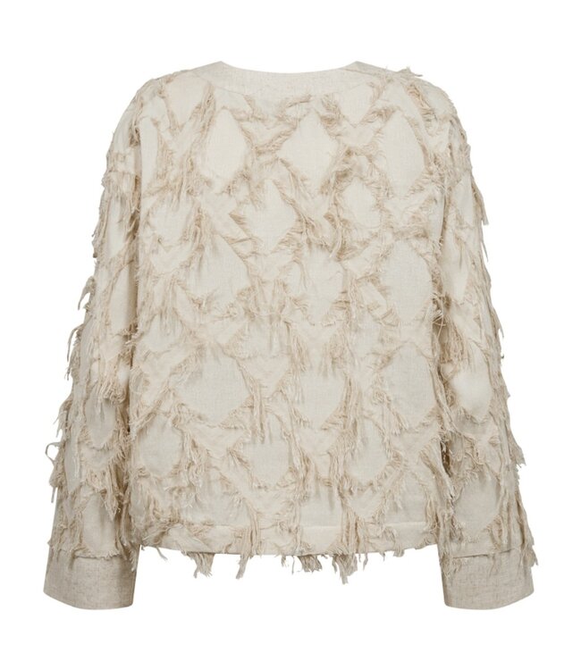 dun dames jasje ausbrenner met franjes "Folly" beige FreeQuent