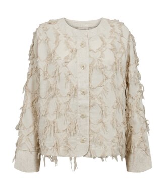 FreeQuent dun dames jasje ausbrenner met franjes "Folly" beige FreeQuent