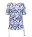 dames t- shirt met elastiek en paisley print blauw Brandtex