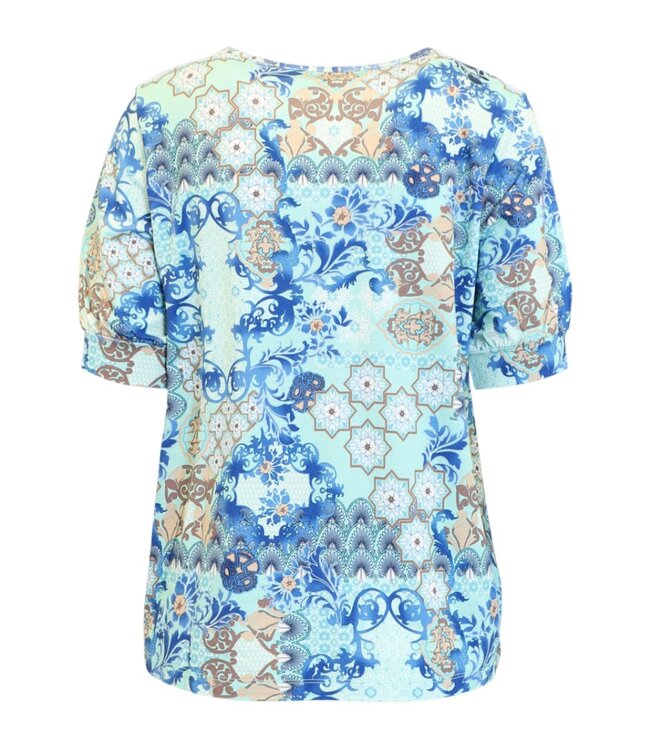 dames t- shirt met print "Calypso" aqua- blauw Signature